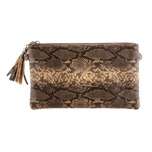 FAUX SNAKE SKIN CROSSBODY OR CLUTCH PURSE - Picture 4 of 8